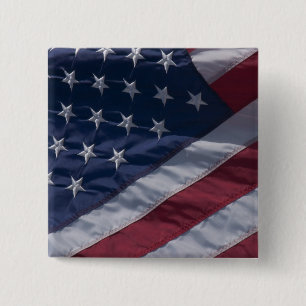 American flag. 2 inch square button