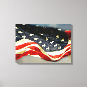 American Flag 2-Panel Wrapped Canvas Print