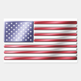 American Flag 2 - USA - Metallic Sticker