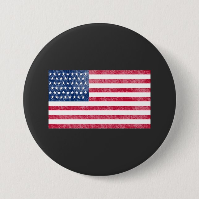 American flag 3 inch round button (Front)