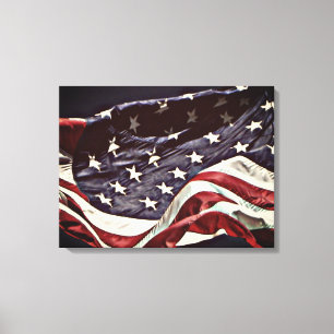 American Flag 3-Panel Wrapped Canvas Print