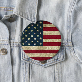 American Flag 4 Inch Round Button
