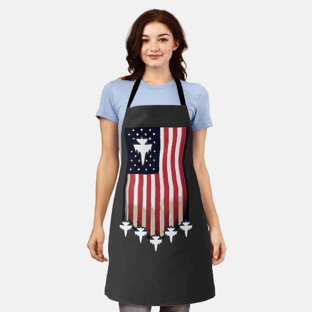 American Flag 4th of July-65079 Apron (Worn)