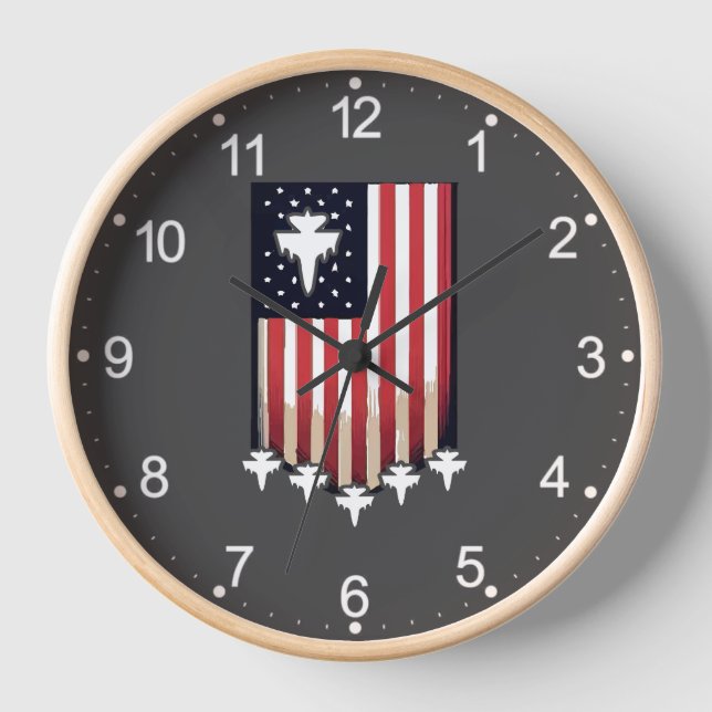 American Flag 4th of July-65079 Clock (Front)