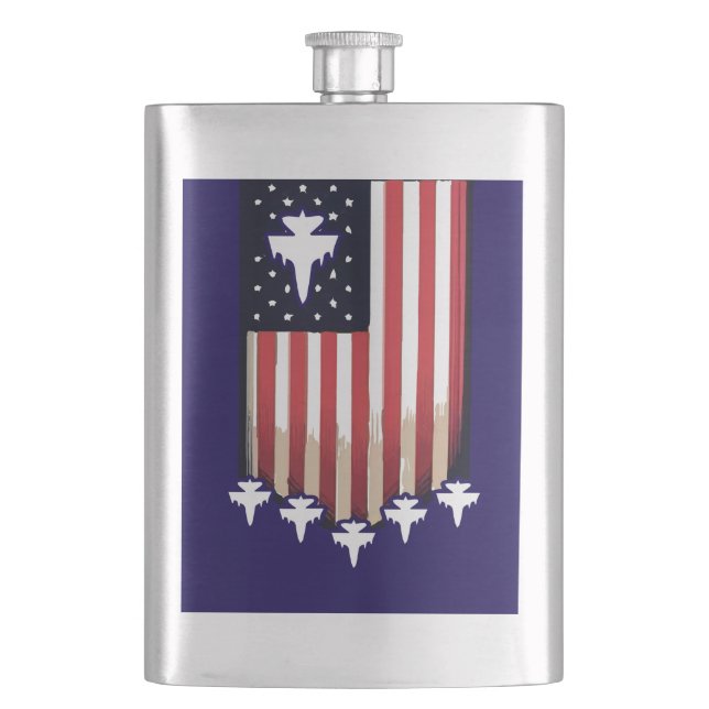 American Flag 4th of July-65079 Hip Flask (Front)