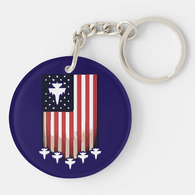 American Flag 4th of July-65079 Keychain (Back)