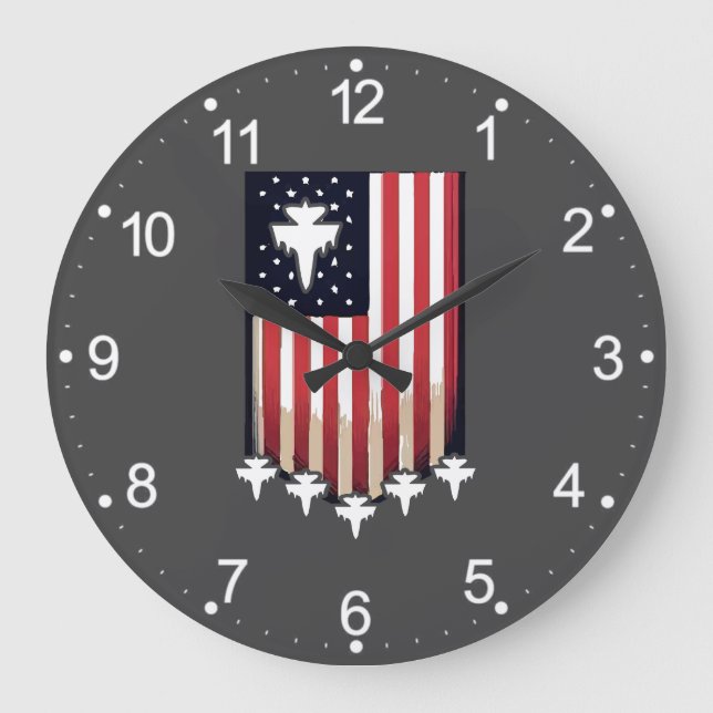 American Flag 4th of July-65079 Large Clock (Front)