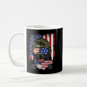 American Flag 4th of July Black Labrador Veteran D Coffee Mug