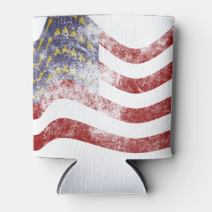 American Flag 4th of July  Can Cooler