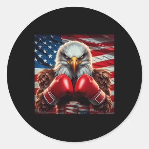 American Flag 4th Of July Eagle Independence Day P Classic Round Sticker