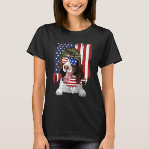 American Flag 4th of July English Springer Spaniel T-Shirt