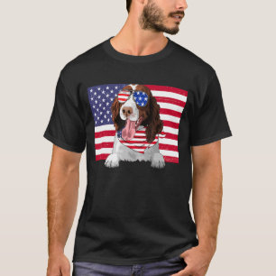 American Flag 4th Of July English Springer Spaniel T-Shirt
