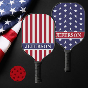 American Flag 4th of July Family Game BBQ Pickleball Paddle
