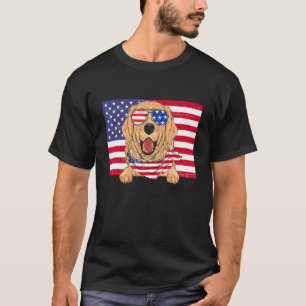 American Flag 4th Of July Golden Retriever Dad Mom T-Shirt