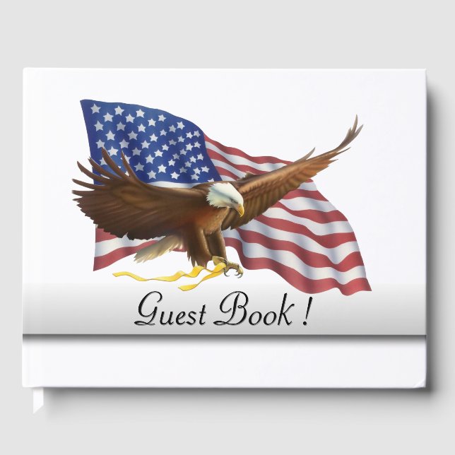 American Flag 4th of July Guest Book (Front)