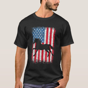 American Flag 4th of July Horse Patriotic Vintage T-Shirt