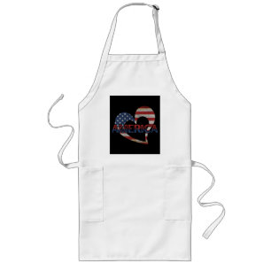 AMERICAN FLAG 4TH OF JULY LOVE AMERICA FATHERS D LONG APRON