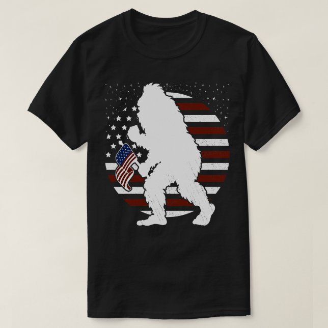 American Flag 4th Of july Retro T-Shirt (Design Front)