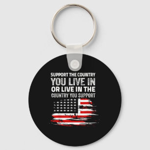 American Flag 4th Of July Support The Country You Keychain