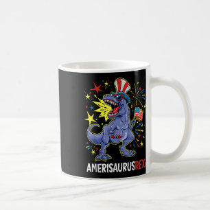 American Flag 4th Of July T Rex Dinosaur Amerisaur Coffee Mug