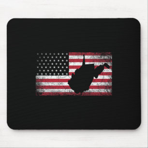 American Flag 4th Of July West Virginia Wv Vintage Mouse Pad