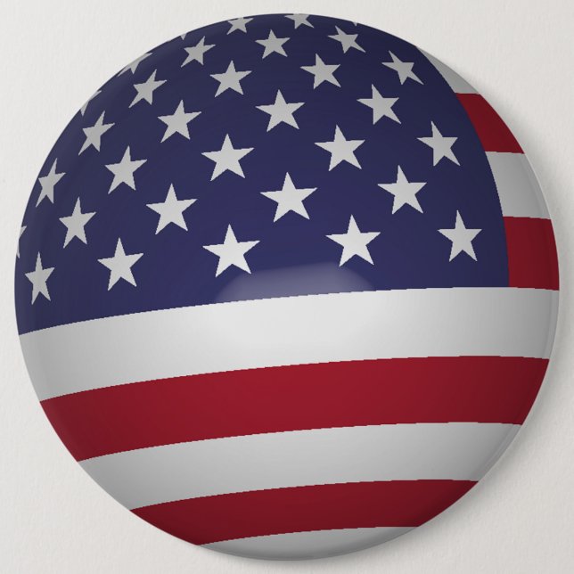 AMERICAN FLAG 6 INCH ROUND BUTTON (Front)