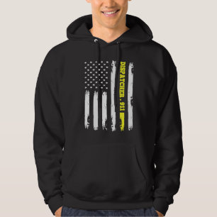 American Flag 911 Dispatcher T gold line USA Flag Hoodie