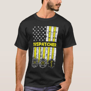 American Flag 911 Operator Dispatch-er Police Fire T-Shirt