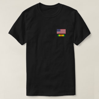 American Flag Above Vietnam Service Ribbon   T-Shirt