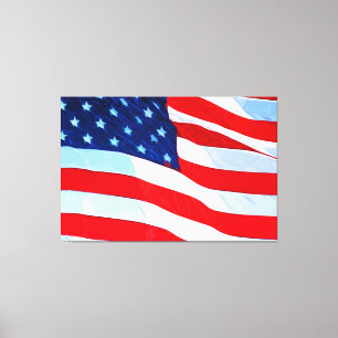 American Flag Abstract Impressionism Canvas Print