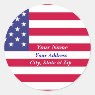 American Flag Address Labels