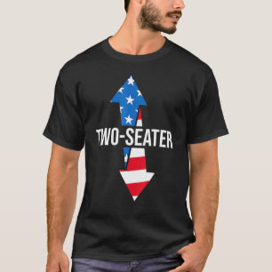 American Flag Adult Two Seater July 4th T-Shirt