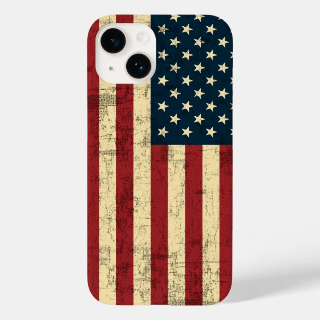 American Flag Aged Distressed Case-Mate iPhone Case (Back)