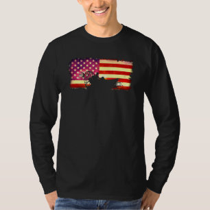 American Flag Airboat Captain Racing Tour America T-Shirt