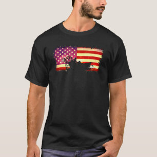 American Flag Airboat Captain Racing Tour America  T-Shirt