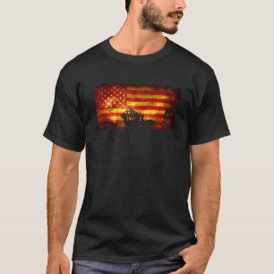 American Flag Airboat Racing America Crocodile T-Shirt