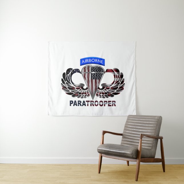 American Flag - Airborne Paratrooper Tapestry (In Situ (Horizontal))