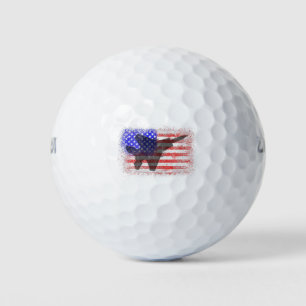 American Flag Airplane  Patriotic Air Force War Pl Golf Balls