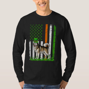 American Flag Alaskan Malamute Dog St Patricks Da T-Shirt