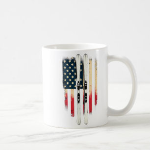 American Flag Alpine Skiing Skier _1  Coffee Mug