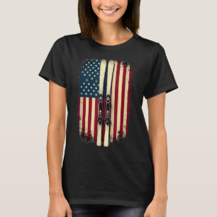 American Flag Alpine Skiing Skier _2  T-Shirt
