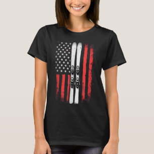 American Flag Alpine Skiing Skier _5 T-Shirt
