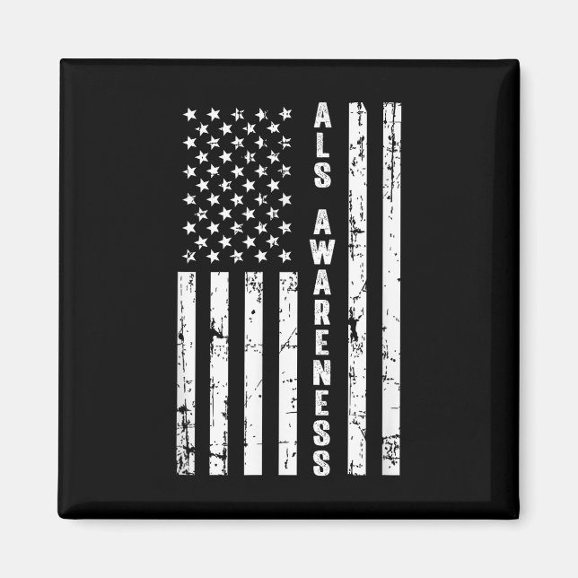 American Flag Als Awareness Month May  Magnet (Front)