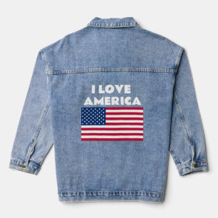American Flag America Patriotic Denim Jacket
