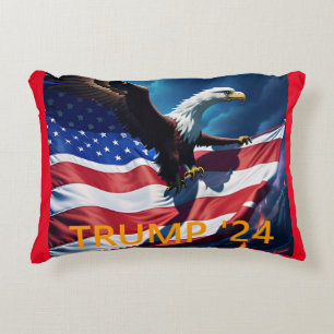 American Flag American Eagle TRUMP 2024 Accent Pillow