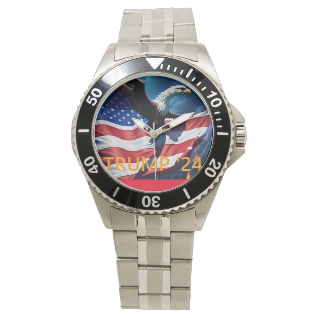 American Flag American Eagle TRUMP 2024 Watch (Front)