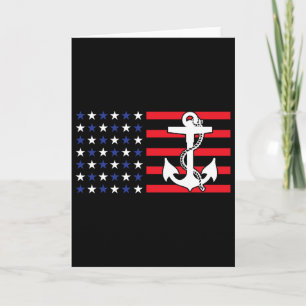 American Flag Anchor Shirt Patriotic Military July Card