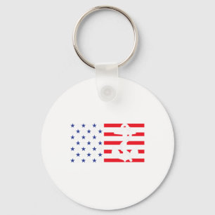 American Flag Anchor Shirt Patriotic Military July Keychain