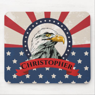 American Flag and Bald Eagle Mouse Pad