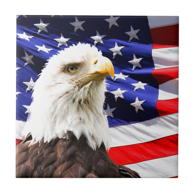 American Flag and Bald Eagle Tile (Front)